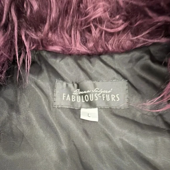 Donna Salyers Fabulous Furs Faux Kid’s Fashionista Jacket Plum Large 10-12
